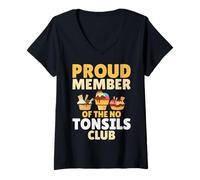 Womens Proud Member of the No Tonsils Club - Tonsillectomy Recovery V-Neck T-Shirt