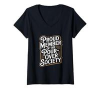 Womens Proud Member of the Pour Over Society Home Coffee Brewing V-Neck T-Shirt