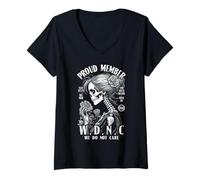Womens Proud Member of The We Do Not Care Club WDNC Gothic Feminist V-Neck T-Shirt