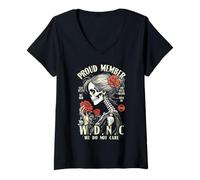 Womens Proud Member of The We Do Not Care Club WDNC Gothic Feminist V-Neck T-Shirt