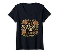 Womens Proud Member of We Do Not Care Club Funny Saying WDNC Women V-Neck T-Shirt