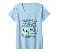 Womens Proud Mom of a Conure Mom Sun Conure Parrot Bird Gifts V-Neck T-Shirt