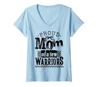 Womens Proud Mom of a Few Warriors T Strong Kids Mother Tee V-Neck T-Shirt