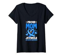 Womens Proud Mom of A Juvenile Arthritis Warrior V-Neck T-Shirt