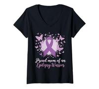 Women's Proud Mom of A Leukemia Warrior Stem Cell Transplant V-Neck T-Shirt