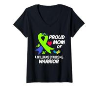 Womens Proud Mom of A Williams Syndrome Warrior WS V-Neck T-Shirt