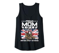 Womens Proud Mom Of British Veteran Flag UK Family Matching Tank Top