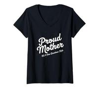 Womens Proud Mother of A Few Dumbass Kids Fun Family Quote for Moms V-Neck T-Shirt