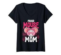 Womens Proud Mouse Mom Graphic for Mice Owner Women Girls V-Neck T-Shirt