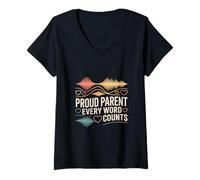 Women's Proud Parent Every Word Counts Speech Therapy V-Neck T-Shirt
