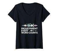 Women's Proud Parent Every Word Counts Speech Therapy V-Neck T-Shirt
