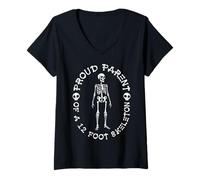 Womens Proud Parent of A 12 Foot Skeleton - Halloween V-Neck T-Shirt