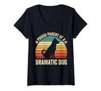 Women's Proud Parent of A Dramatic Dog V-Neck T-Shirt