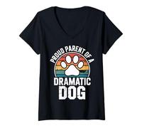 Women's Proud Parent of A Dramatic Dog V-Neck T-Shirt