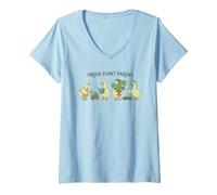Womens Proud Plant Parent Funny Goose Gardeningq V-Neck T-Shirt