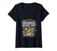 Womens Proud School Cafeteria Quote Superheroes Without Capes V-Neck T-Shirt