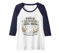 Womens Proud Senior Dog Mom Growing Old Together Canine Lover Raglan Baseball Tee