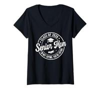 Womens Proud Senior Mom Class of 2026 I'm Not Crying You're Crying V-Neck T-Shirt