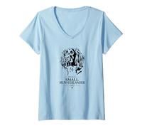 Womens Proud Small Munsterlander Dad Funny Dog Owner Hunting Dogs V-Neck T-Shirt