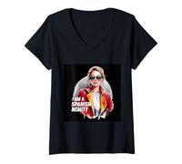 Womens Proud Spanish Woman for Everyone who Love Spain V-Neck T-Shirt