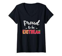 Women's Proud to Be Eritrean Flag Pride Heritage Design V-Neck T-Shirt