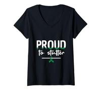 Womens Proud to Stutter - Stuttering Awareness V-Neck T-Shirt