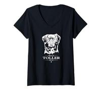 Womens Proud Toller Mom Nova Scotia Duck Tolling Retriever Dog V-Neck T-Shirt