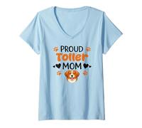 Women's Proud Toller Mom Nova Scotia Duck Tolling Retriever Dog V-Neck T-Shirt