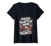 Women's Proud Trampoline Mom Louder Than Bounces V-Neck T-Shirt