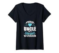 Women's Proud Uncle Heart Warrior V-Neck T-Shirt