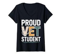 Women's Proud Vet Student Veterinary School V-Neck T-Shirt