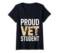 Women's Proud Vet Student Veterinary School V-Neck T-Shirt