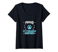Women's Proud Veterinarian Brother Pet Care V-Neck T-Shirt