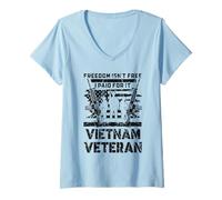 Womens Proud Vietnam Veteran - Freedom Isn't Free I Paid For It V-Neck T-Shirt