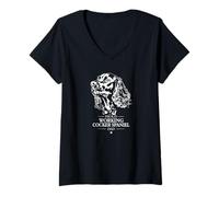 Womens Proud Working Cocker Spaniel Dad Funny Dogs Owners V-Neck T-Shirt