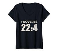 Women's Proverbs 22:4 Have Humility Fear the Lord Receive Blessings V-Neck T-Shirt