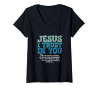 Womens Proverbs 3:5-6 Jesus I Trust in You V-Neck T-Shirt