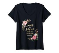 Women's Proverbs 3:5 Trust in the Lord with All Your Heart (Spanish) V-Neck T-Shirt