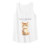 Womens Proverbs 3:5 Trust in the Lord - Women Girls Cat Verse Tank Top