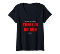 Womens Psalm 14:1 The Fool Has Said, There is NO GOD - Evangelism V-Neck T-Shirt
