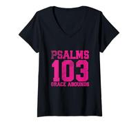 Women's Psalms 103 Grace Abounds V-Neck T-Shirt