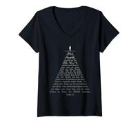 Women's Psalms 23 Though I Walk Through The Valley - German Bible V-Neck T-Shirt
