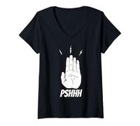 Women's Pshhh Funny 90s Saying Talk to The V-Neck T-Shirt
