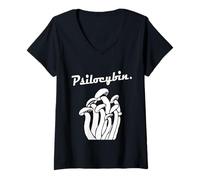 Womens Psilocybin Mushrooms V-Neck T-Shirt