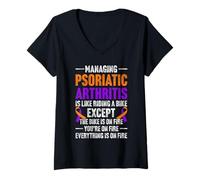 Women's Psoriatic Arthritis Warrior V-Neck T-Shirt