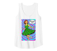 Womens Psychedelic Retro Pop Art Vintage Style 50s 60s Nostalgia Tank Top