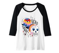 Womens Psychedelic Skull & Third Eye Art Raglan Baseball Tee