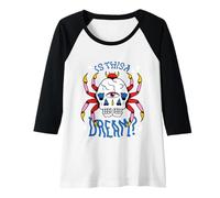 Womens Psychedelic Skull & Third Eye Art Raglan Baseball Tee
