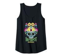 Womens Psychedelic Skull with Mushrooms & Third Eye Art Tank Top