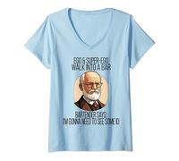 Womens Psychologist Funny Freud Joke Id Psychology Major PsyD PhD V-Neck T-Shirt